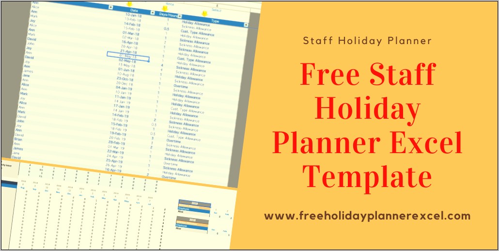 Free Staff Holiday Planner Template Download