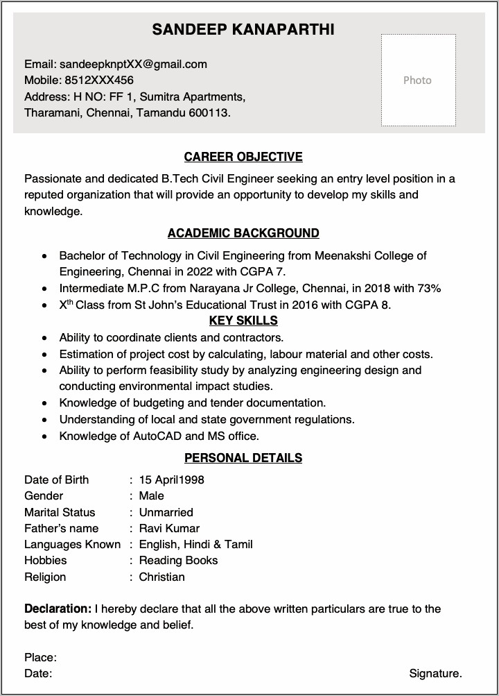 Free Structural Engineer Resume Template