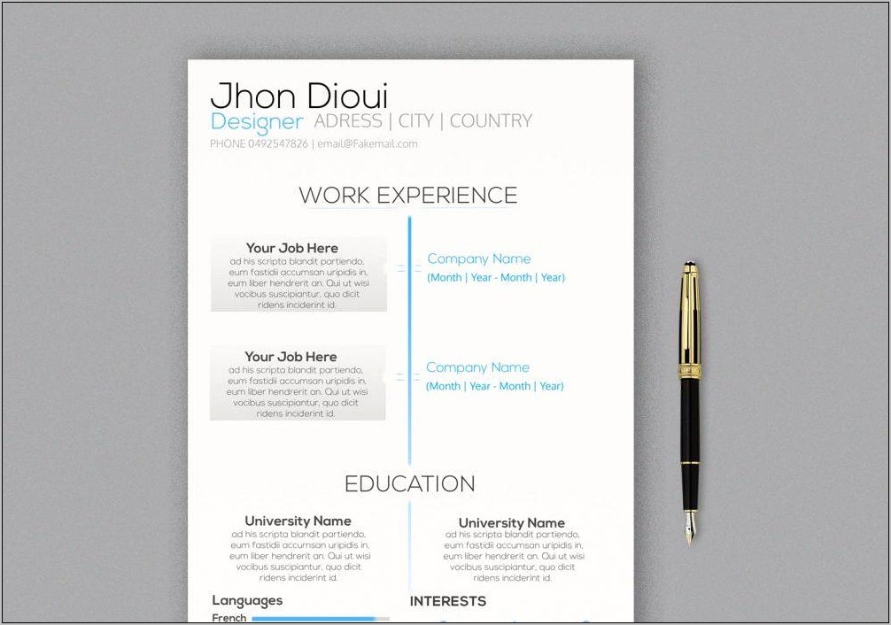 Free Stylish Resume Templates Psd