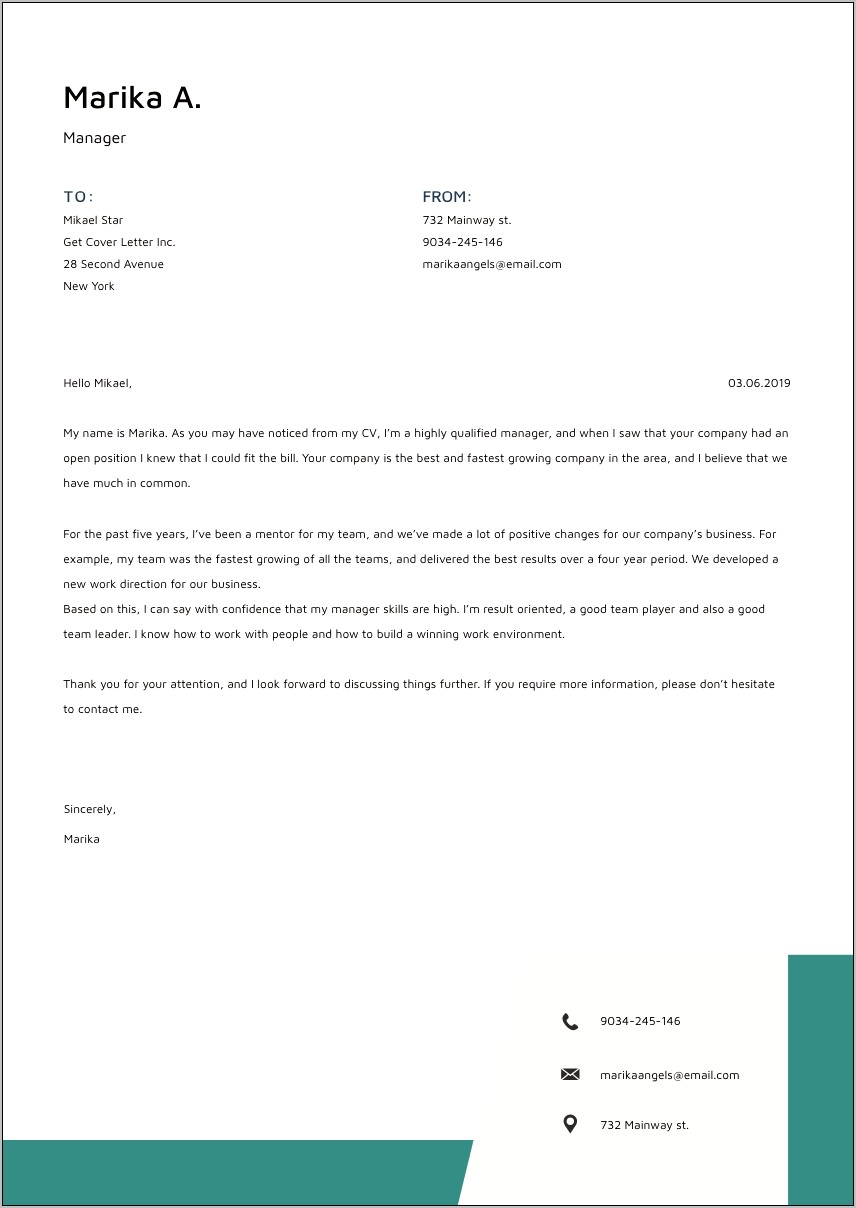Free Tech Resume Cover Letter