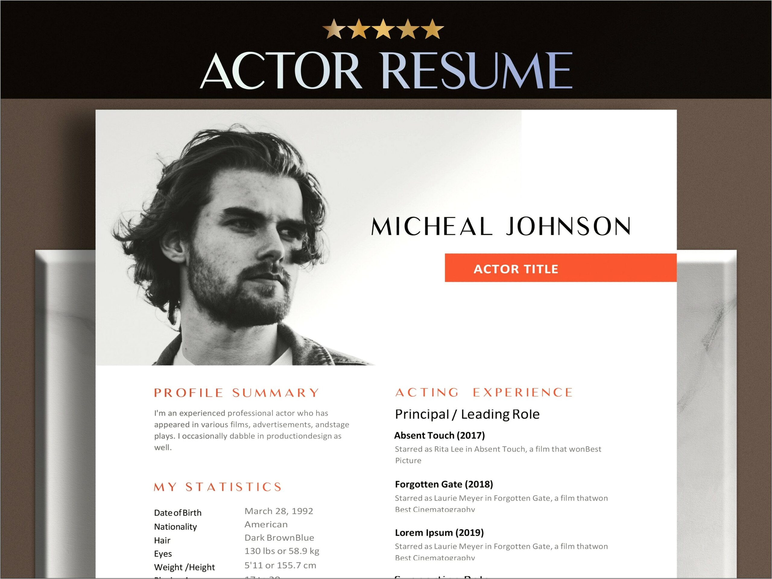 Free Template For Acting Resume