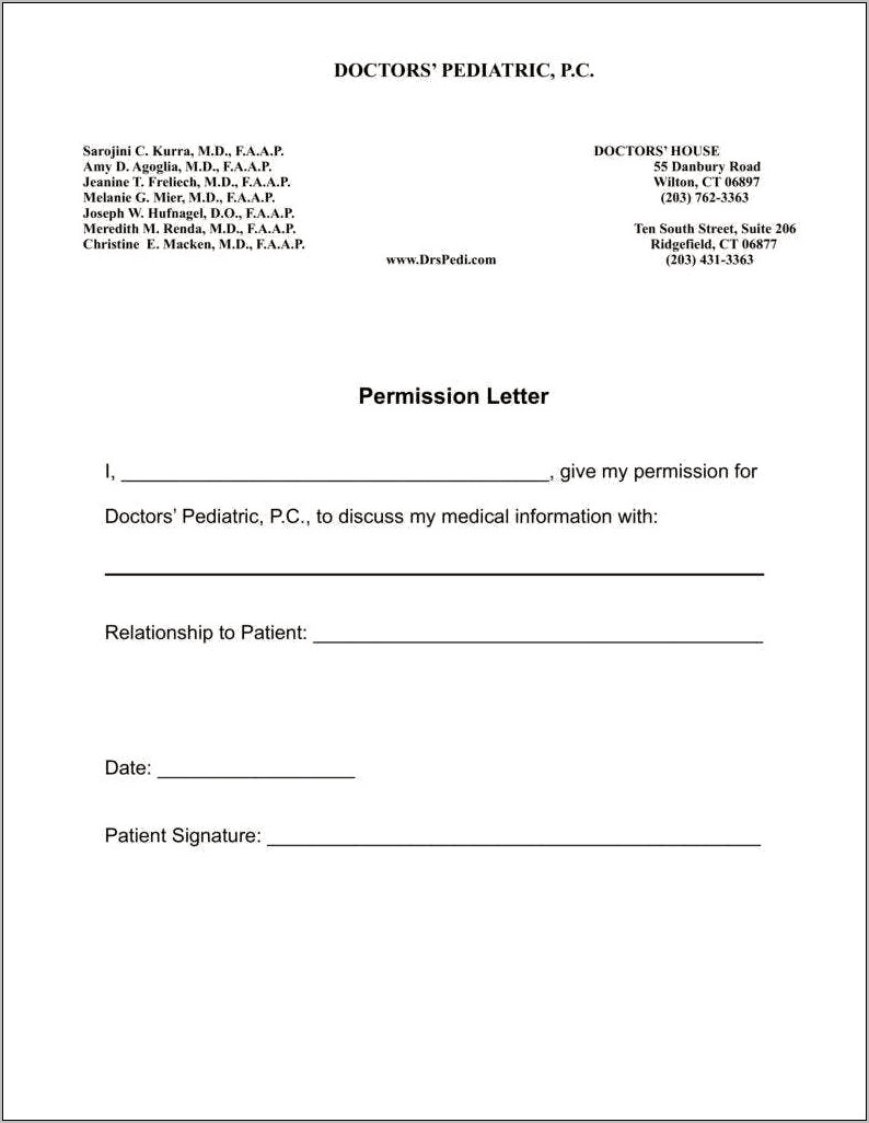 Free Templates Download Permission Request Letter