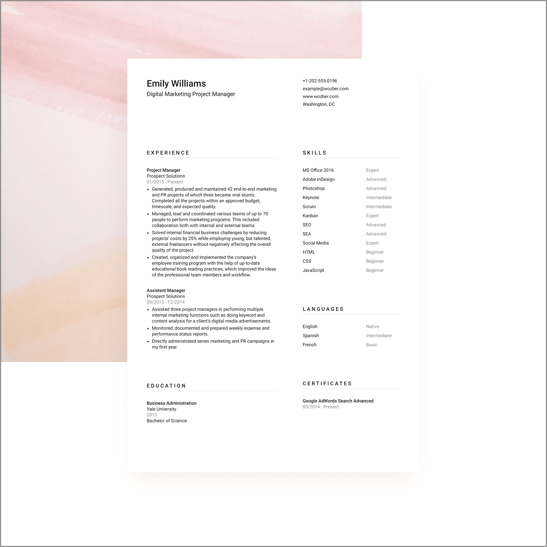 Free Two Page Resume Templates