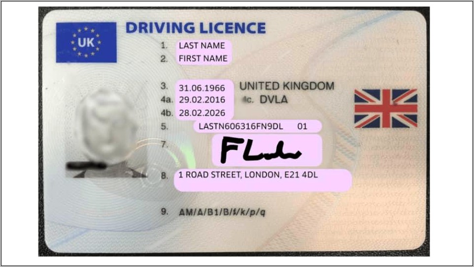 Free Uk Drivers License Template Download