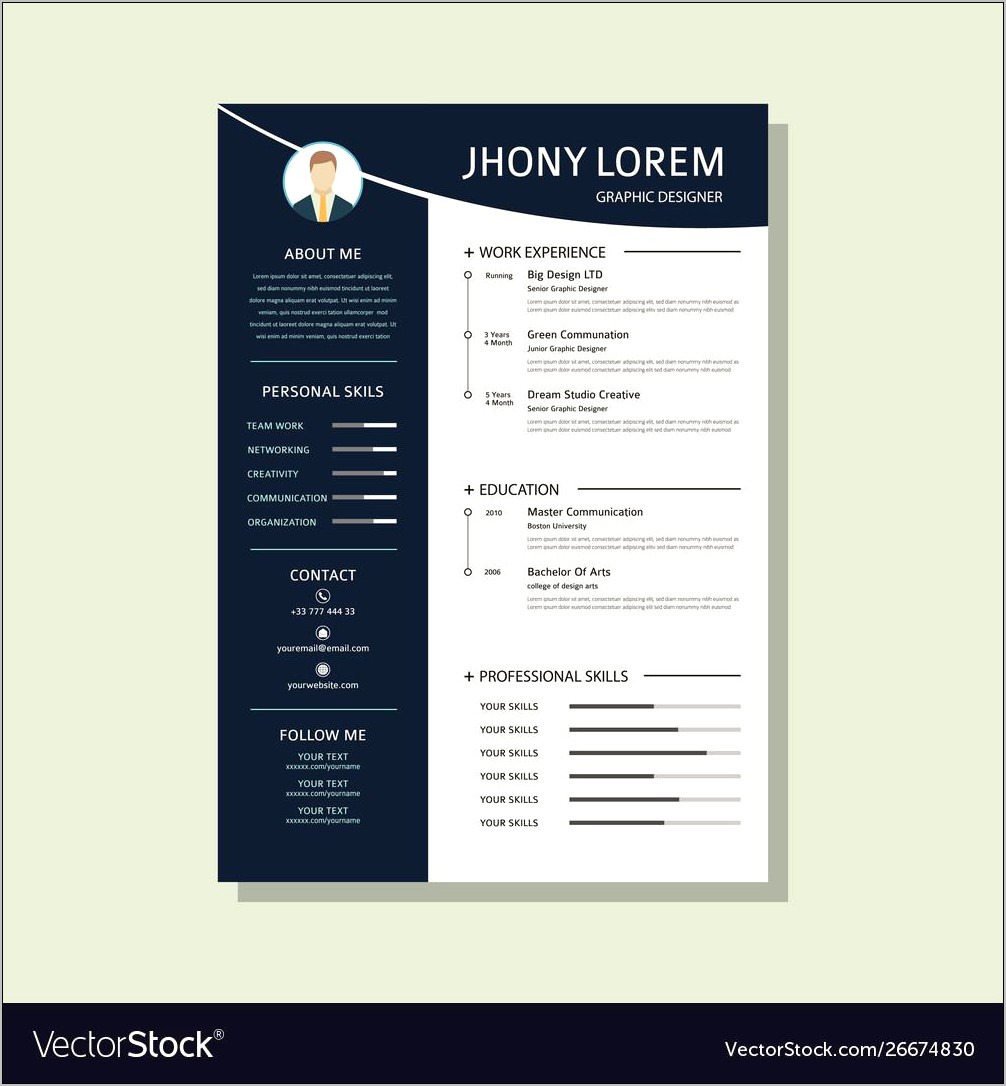 Free Vector Graphic Design Resume