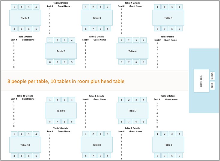 Free Wedding Table Plan Template Download