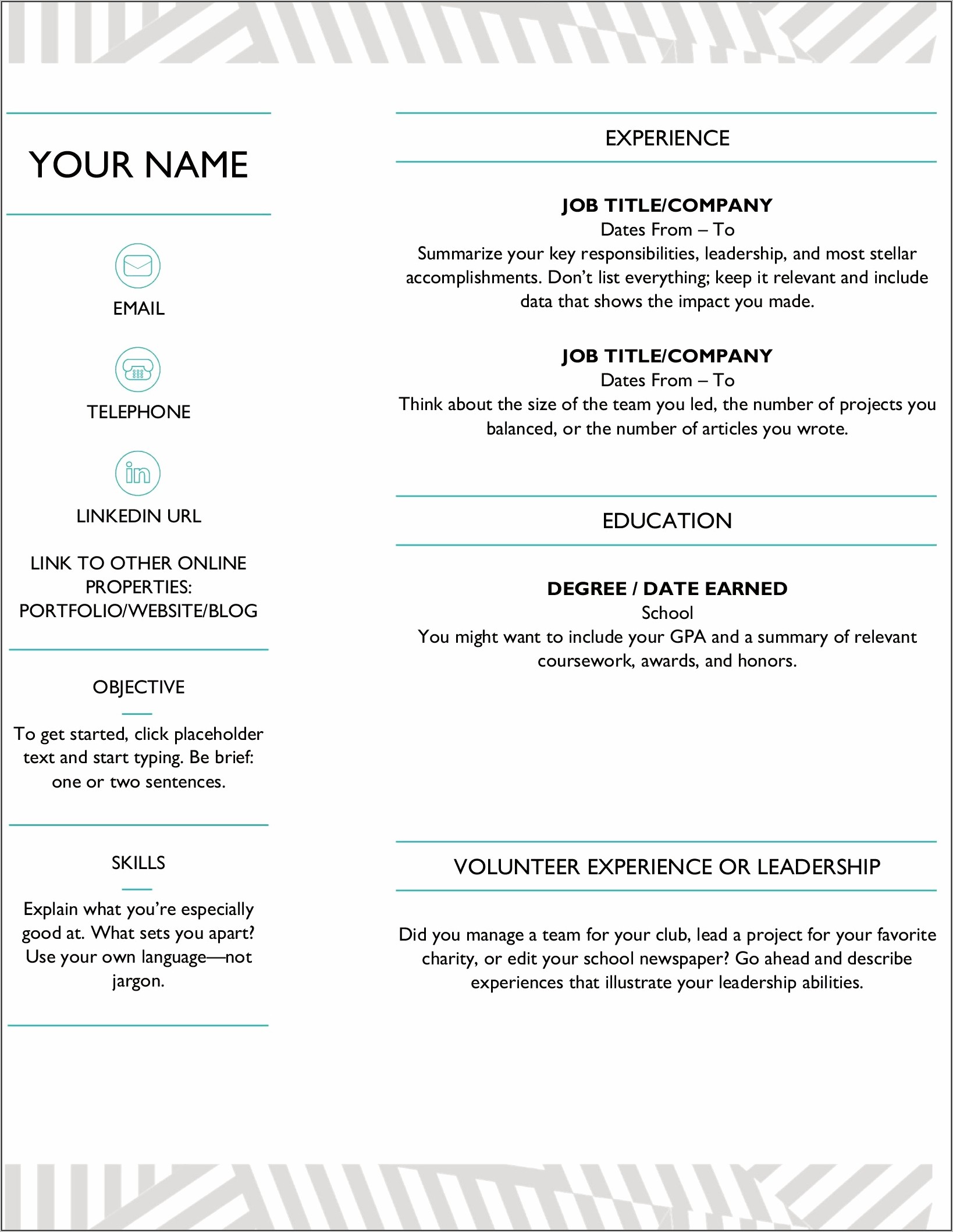 Free Word It Resume Templates