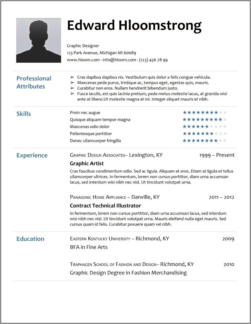 Free Word Resume Templates 2010