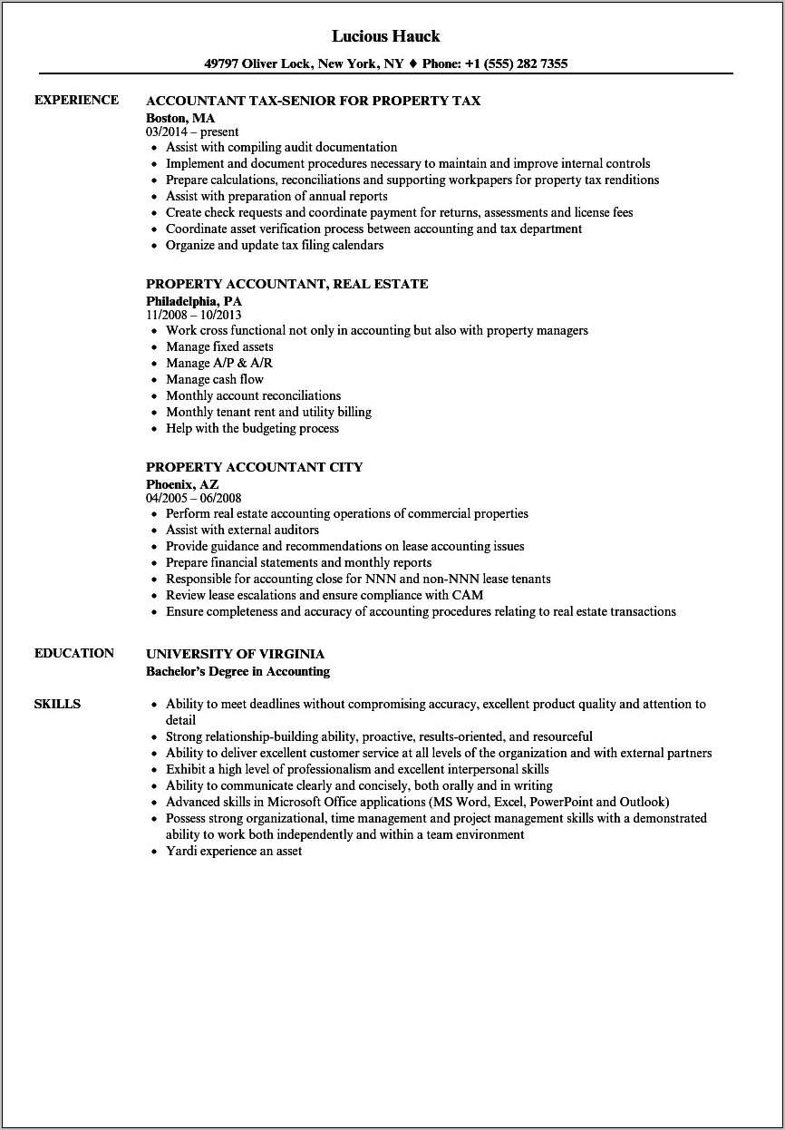 Functional Resume For Accounting Job