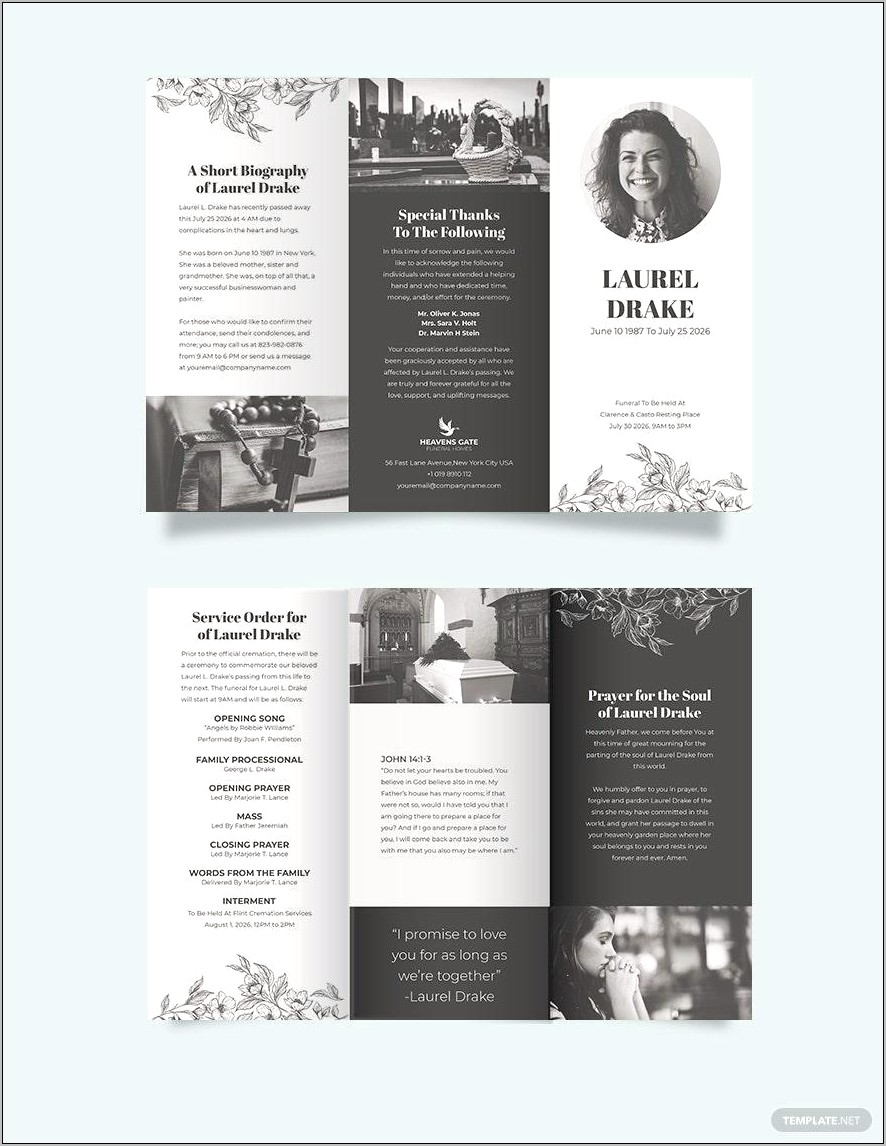 Funeral Brochure Template Free Psd Download