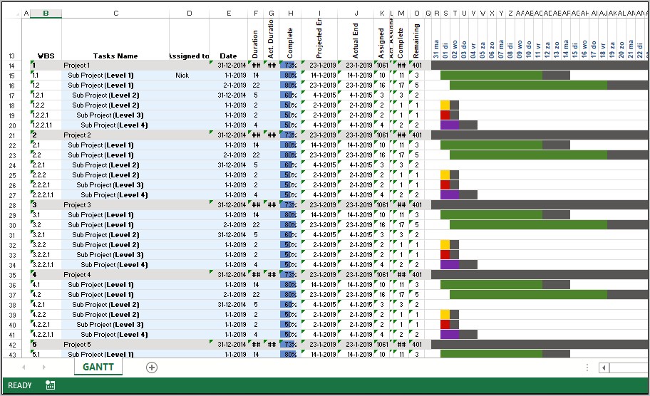 Gantt Chart Template Excel 2007 Download