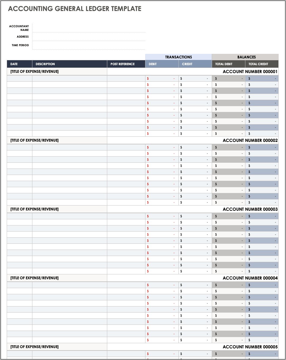 General Ledger Accounting Access Database Template Download