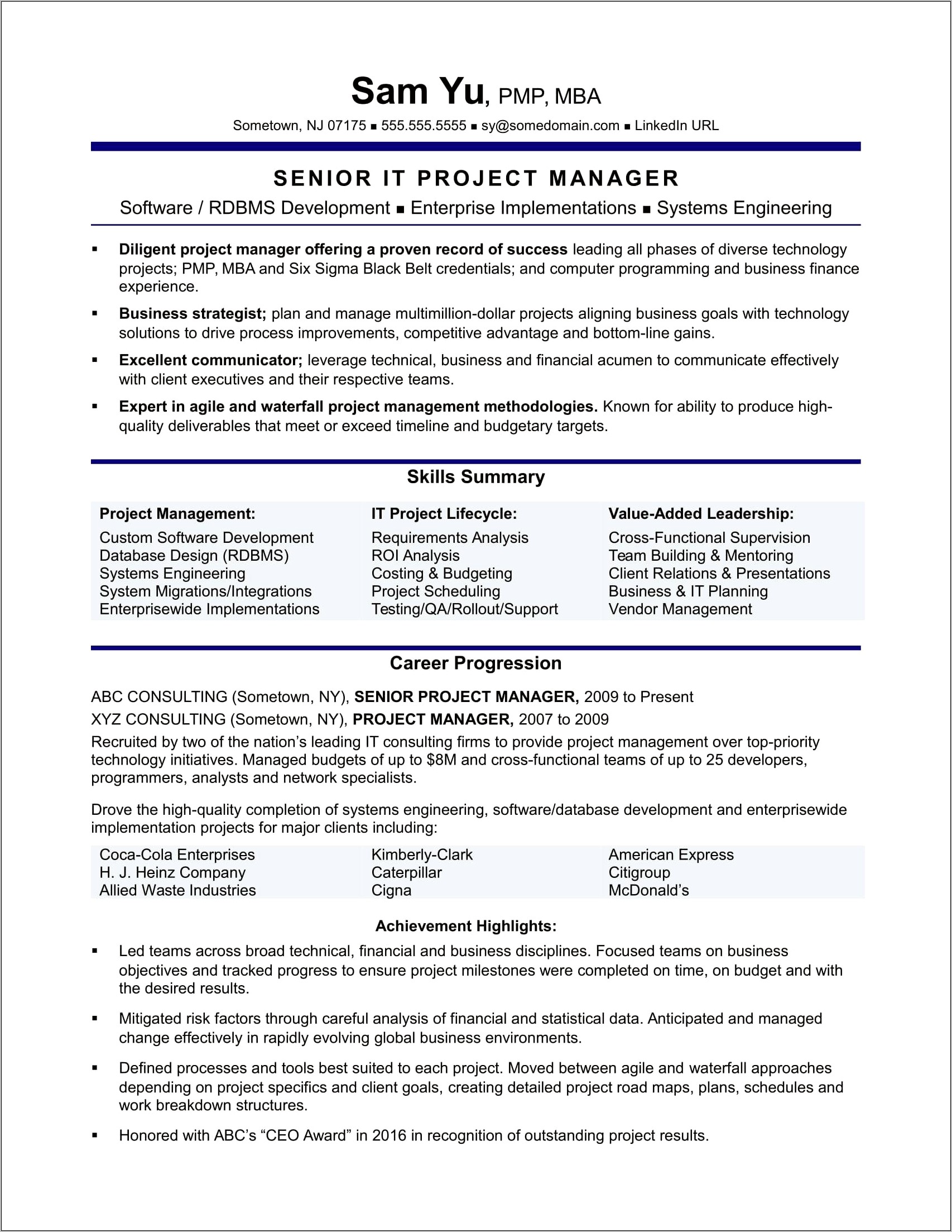 General Manager Resume Summary Examples