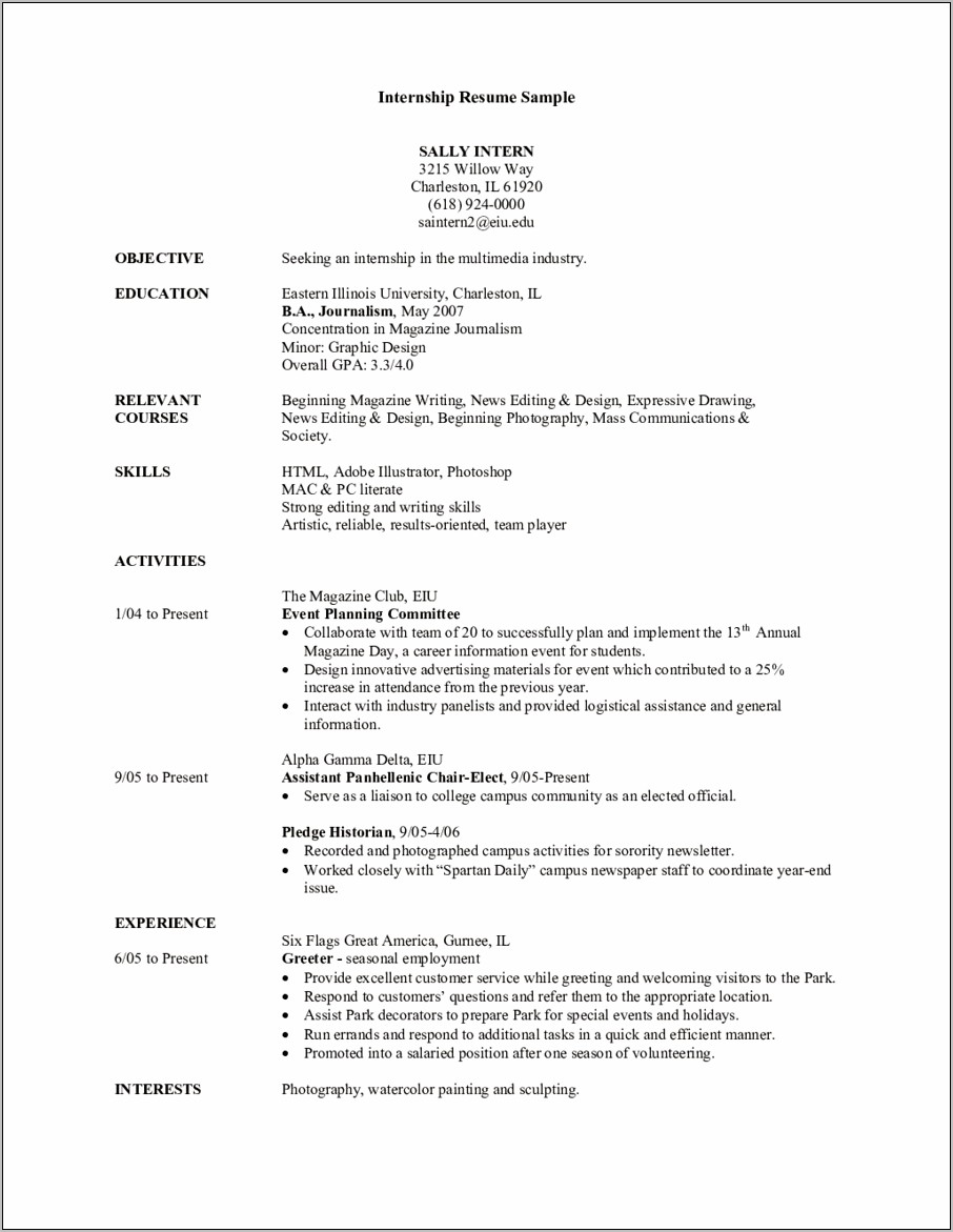 General Resume Objective Examples Simple