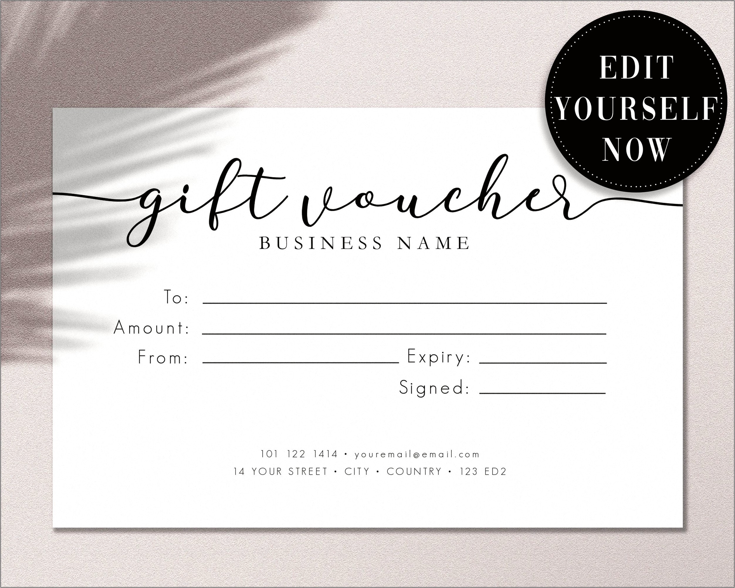 Gift Voucher Template Free Download Uk