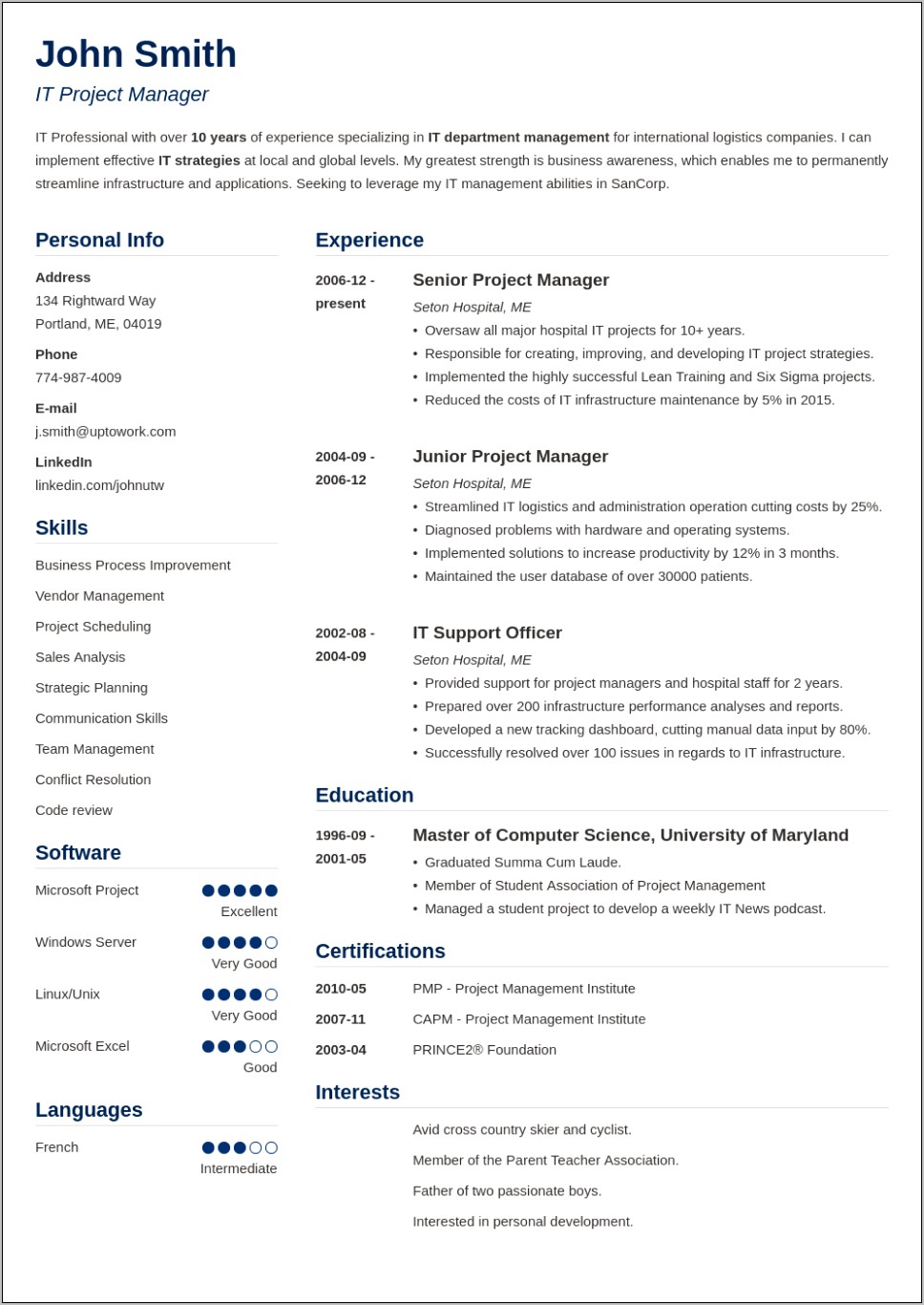 Good Example Of Basic Resume