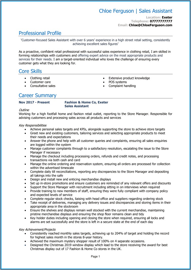 Good Grocery Store Resume Examples