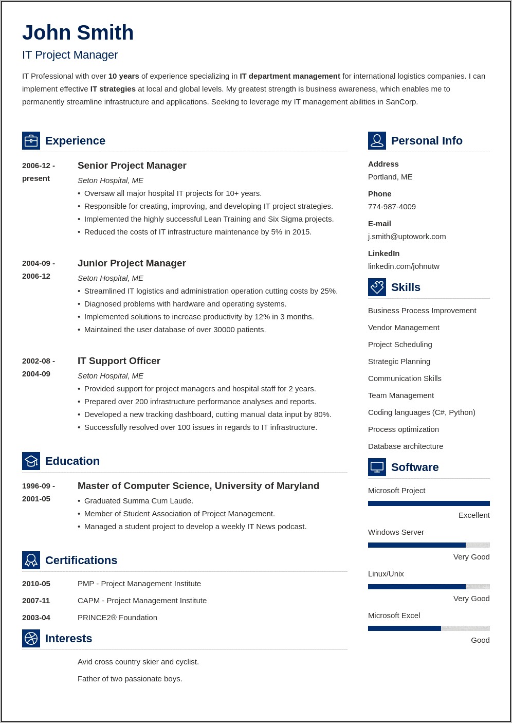 Good Job Resume Lay Out