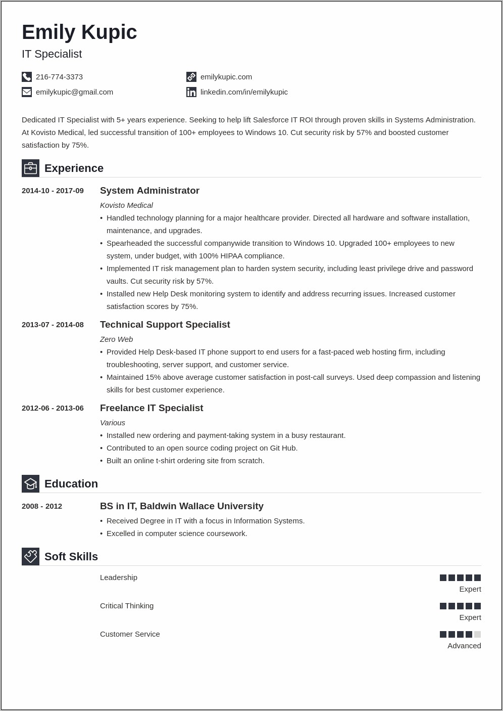 Good Resumes For Technical Jobs