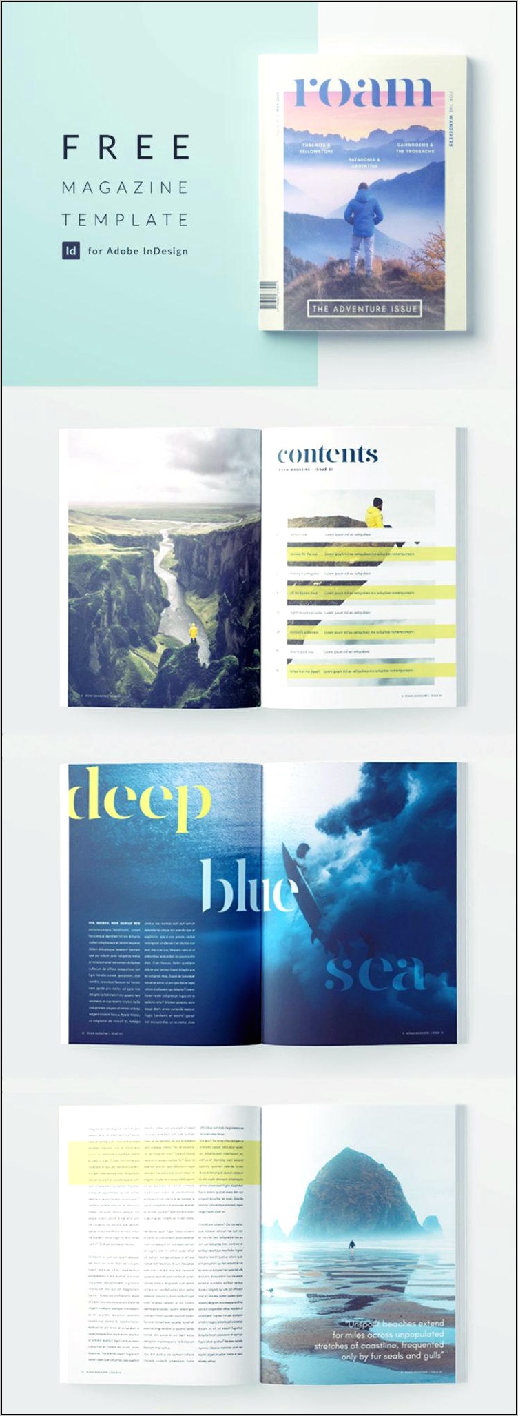 Gradient Magazine Indesign Template Free Download