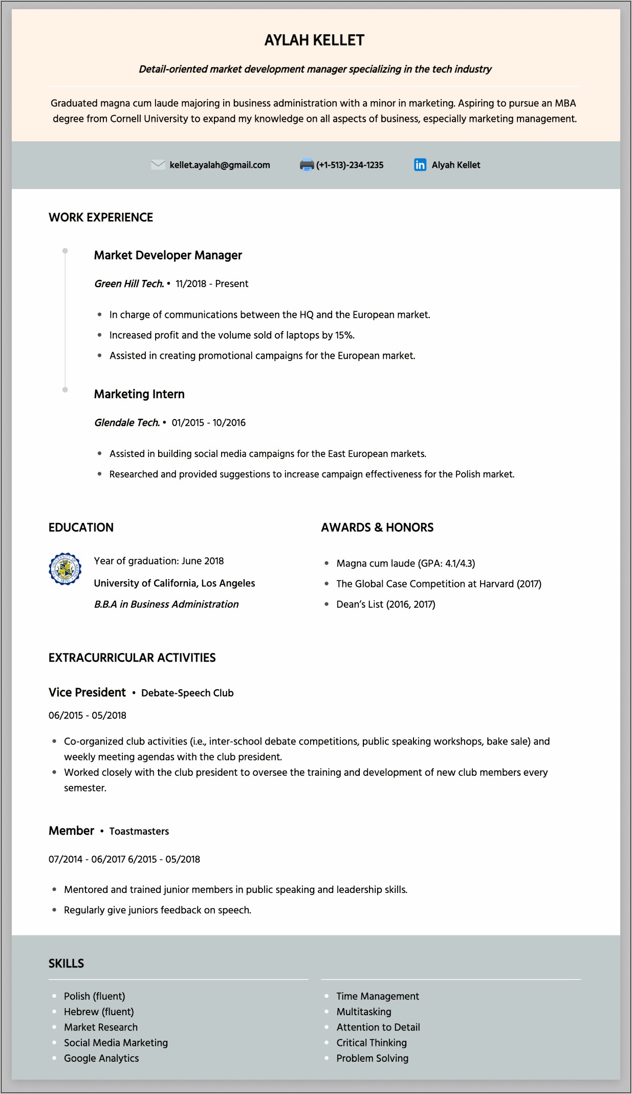 Graduate School Admission Resume Objective