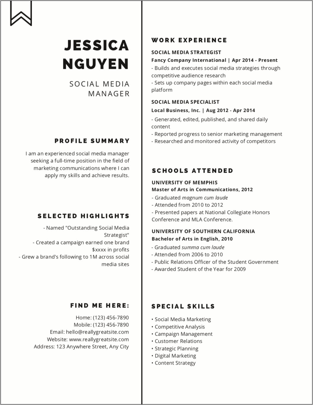 Graduated With Honors Resume Example