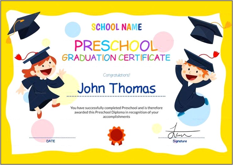 Graduation Pamphlet Template Preschool Download Word