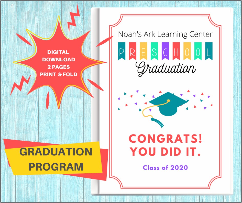 Graduation Program Template Preschool Download Word