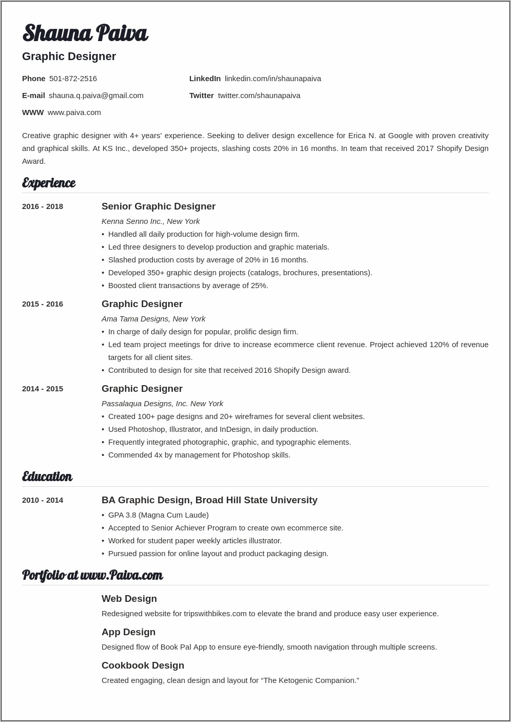 Graphic Designer Resume Job Hero