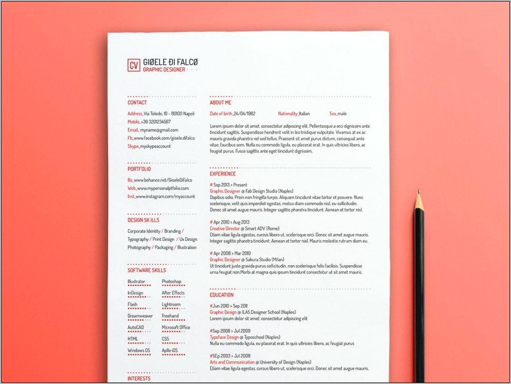 Graphic Designer Resume Template Free