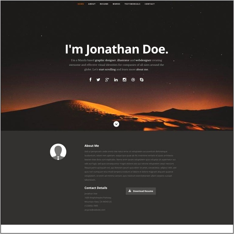 Graphic Designer Web Template Free Download