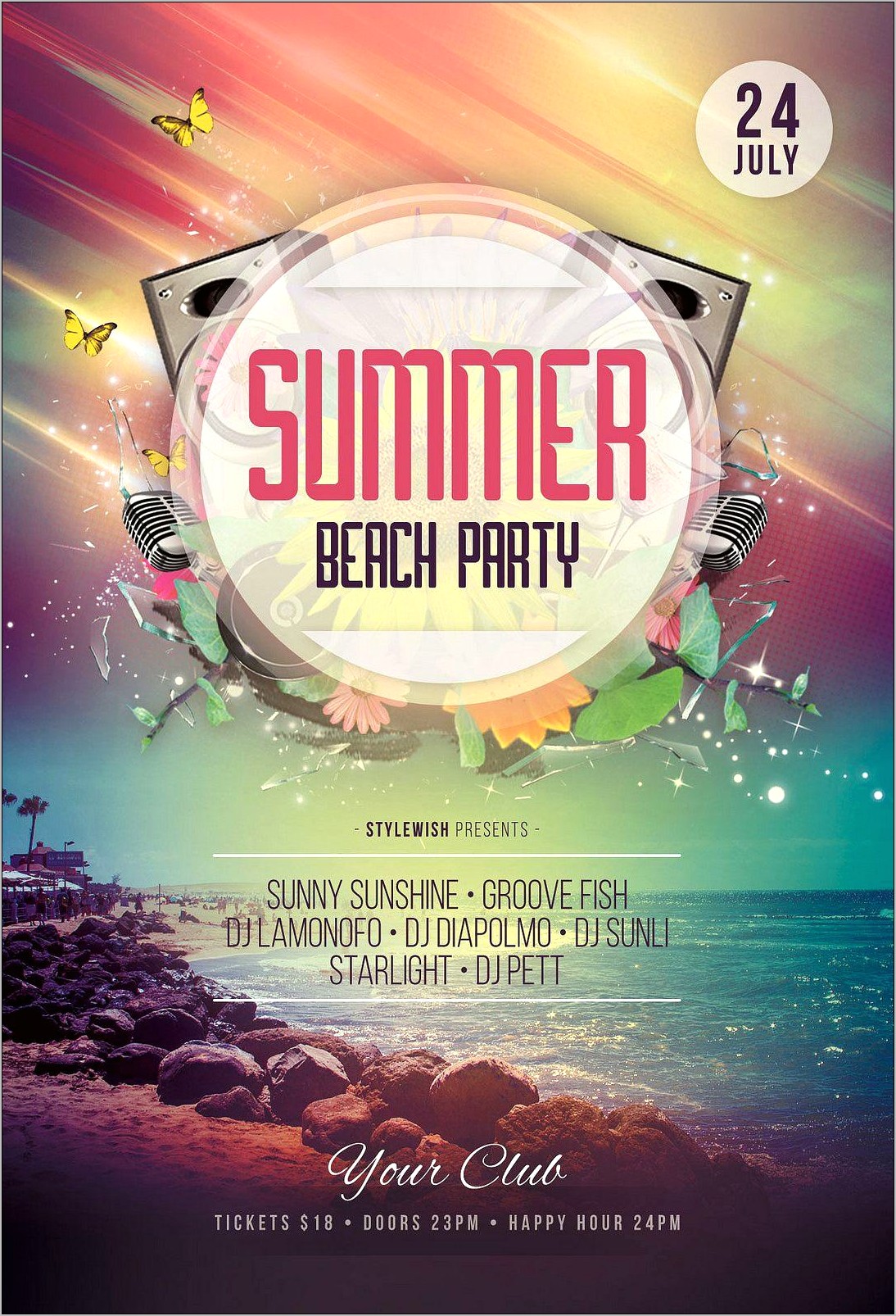 Graphicriver Beach Party Flyer Template Download