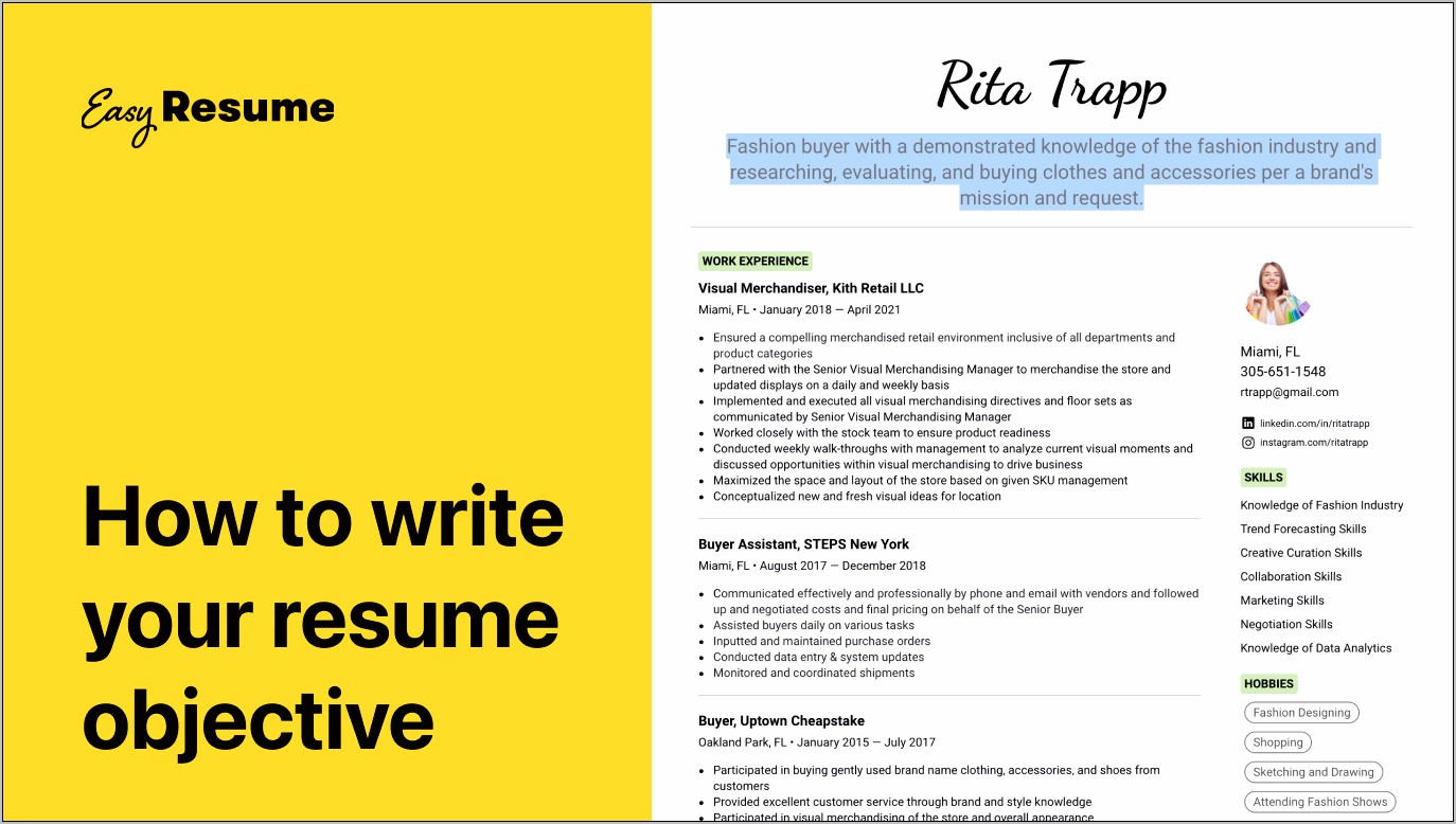 Great Career Objective For Resume