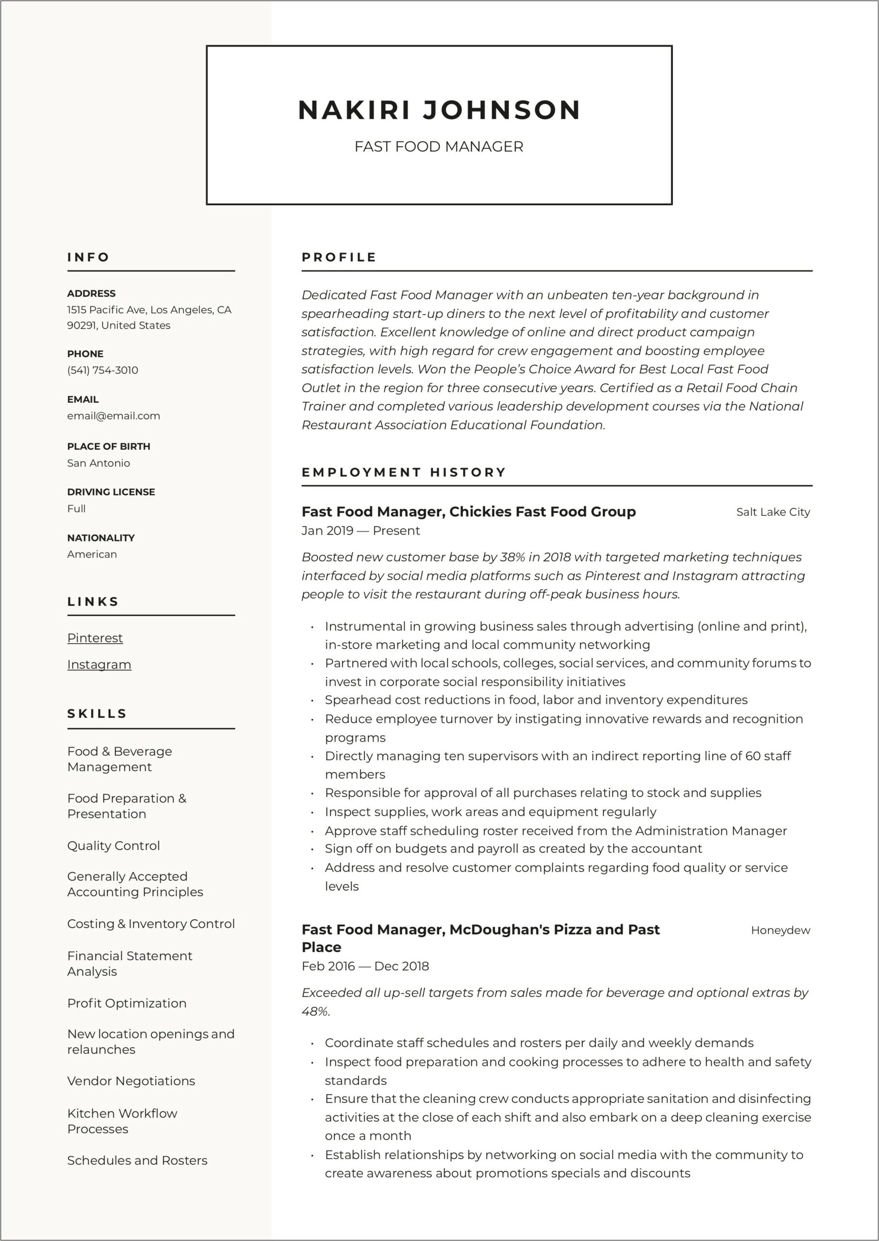 Great Resumes Fast It Example