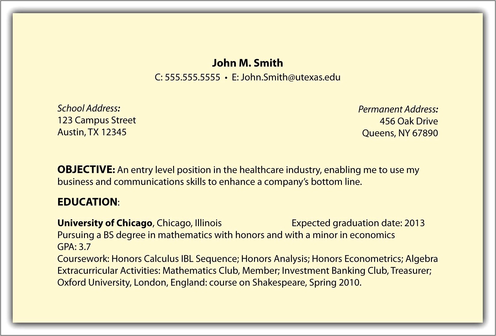 Great Samples Of Resume Objectives