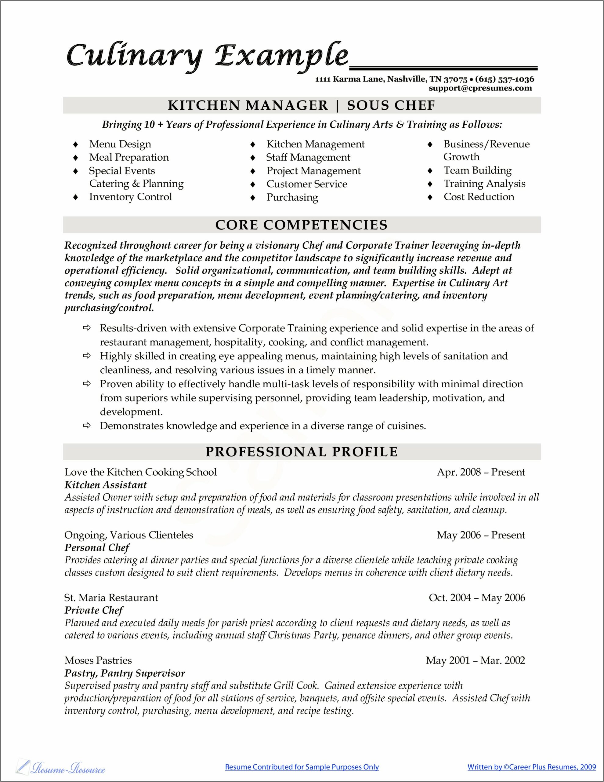 Grill Manager Resume Resume Example