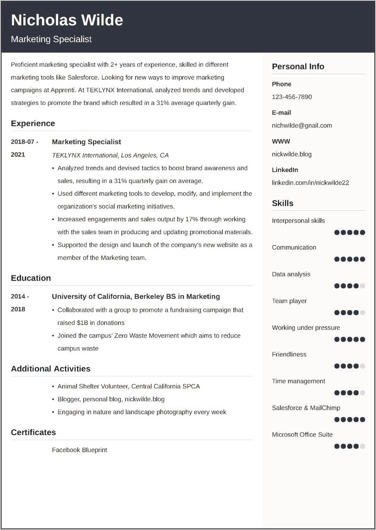 Grouping Skills By Competency Resume