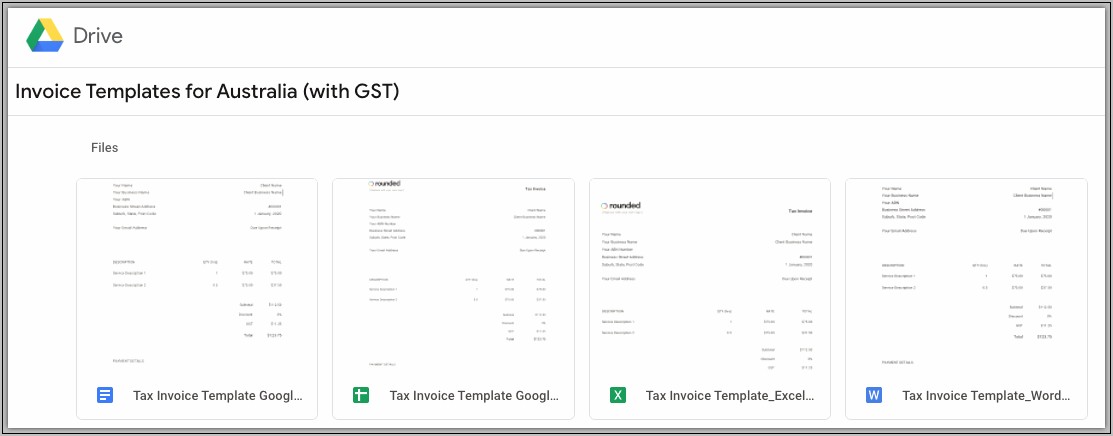 Gst Invoice Html Template Free Download