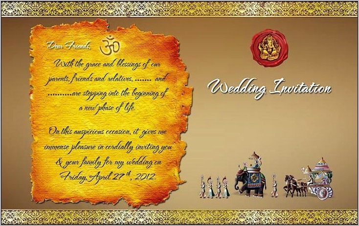 Gujarati Wedding Invitation Templates Free Download