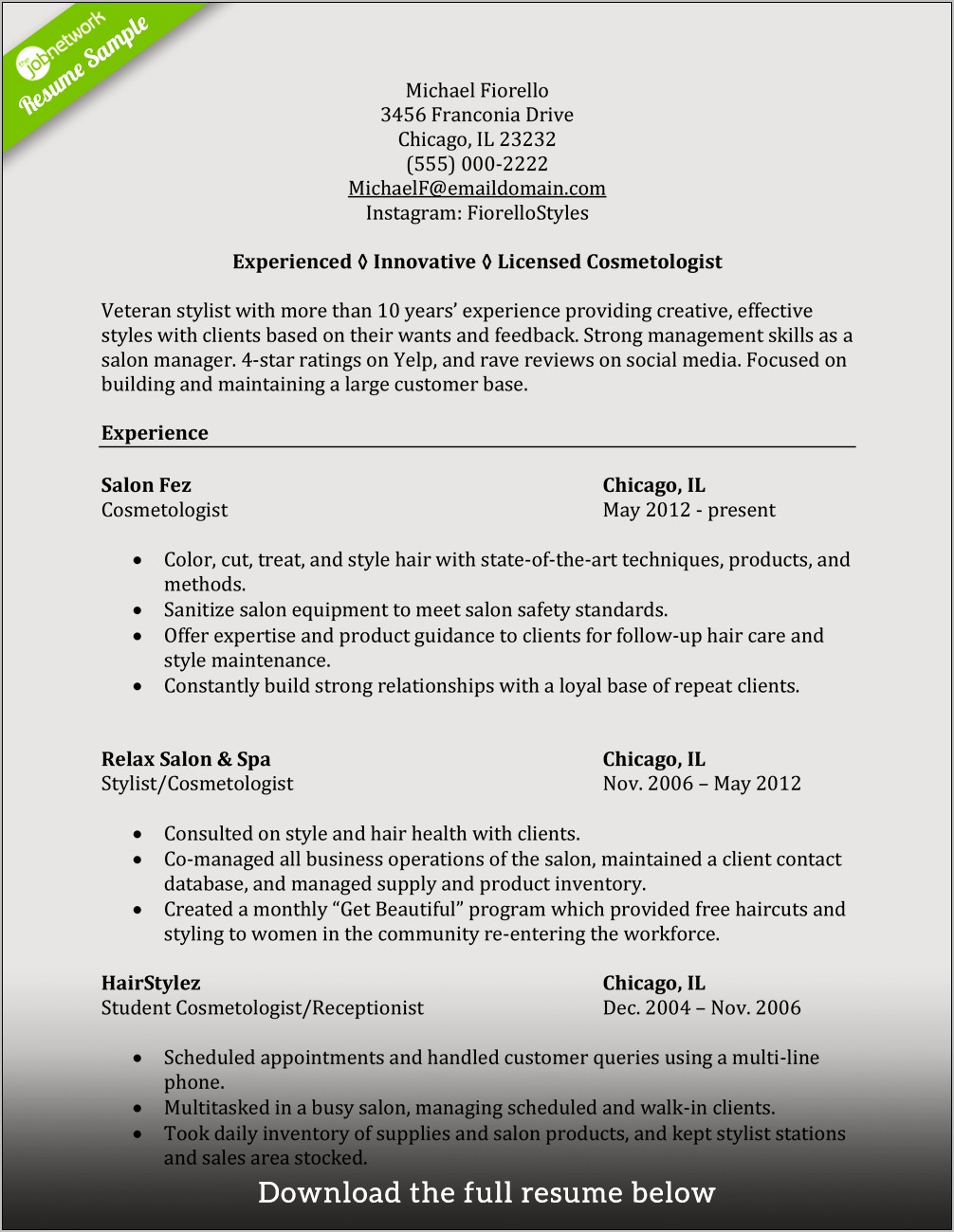 Hair Stylist Apprentice Resume Examples