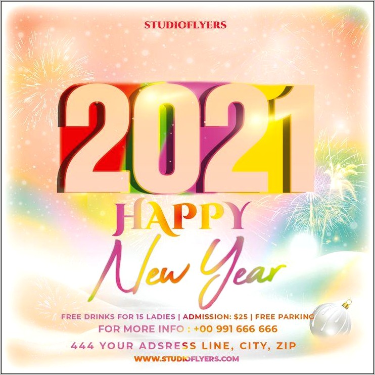 Happy New Year Psd Template Download