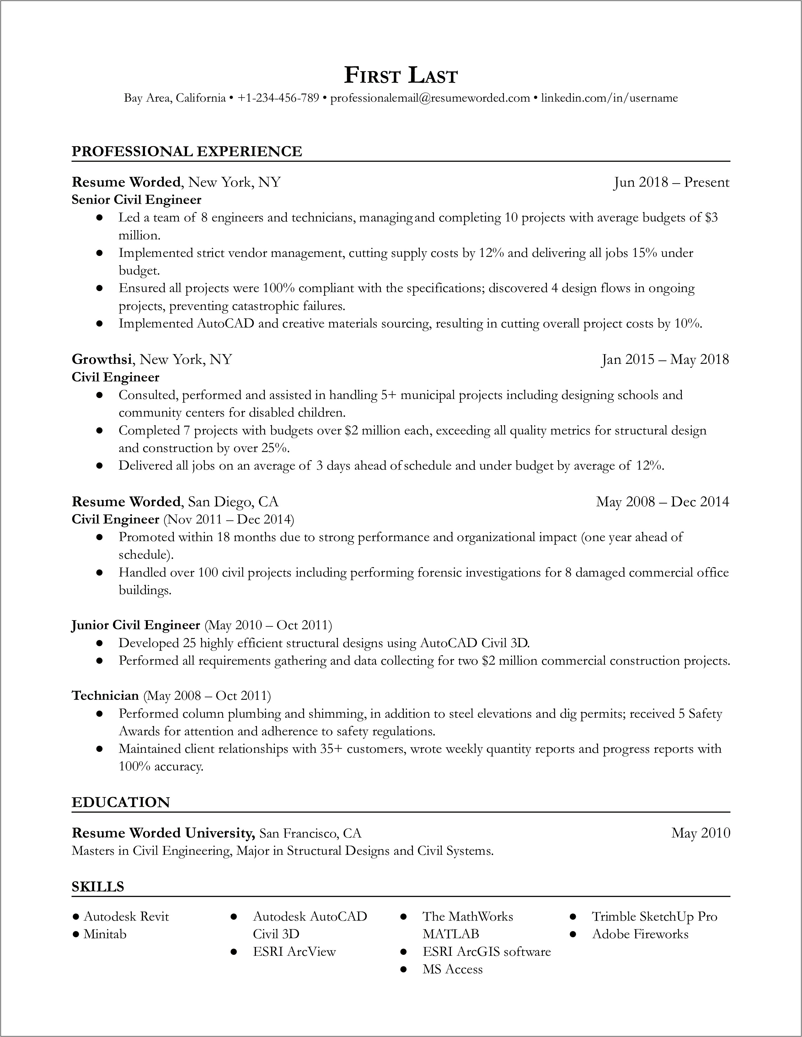 Hard Engineering Skills For Resume