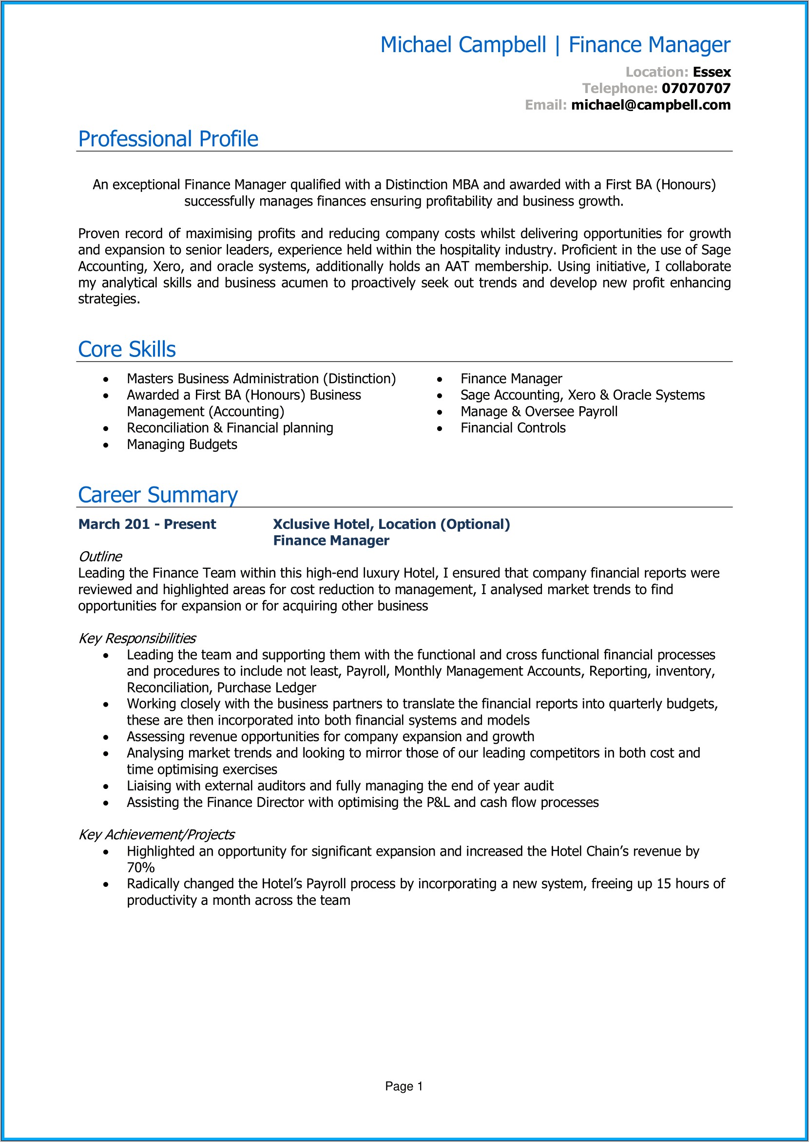 Hard Skills For Finance Resume