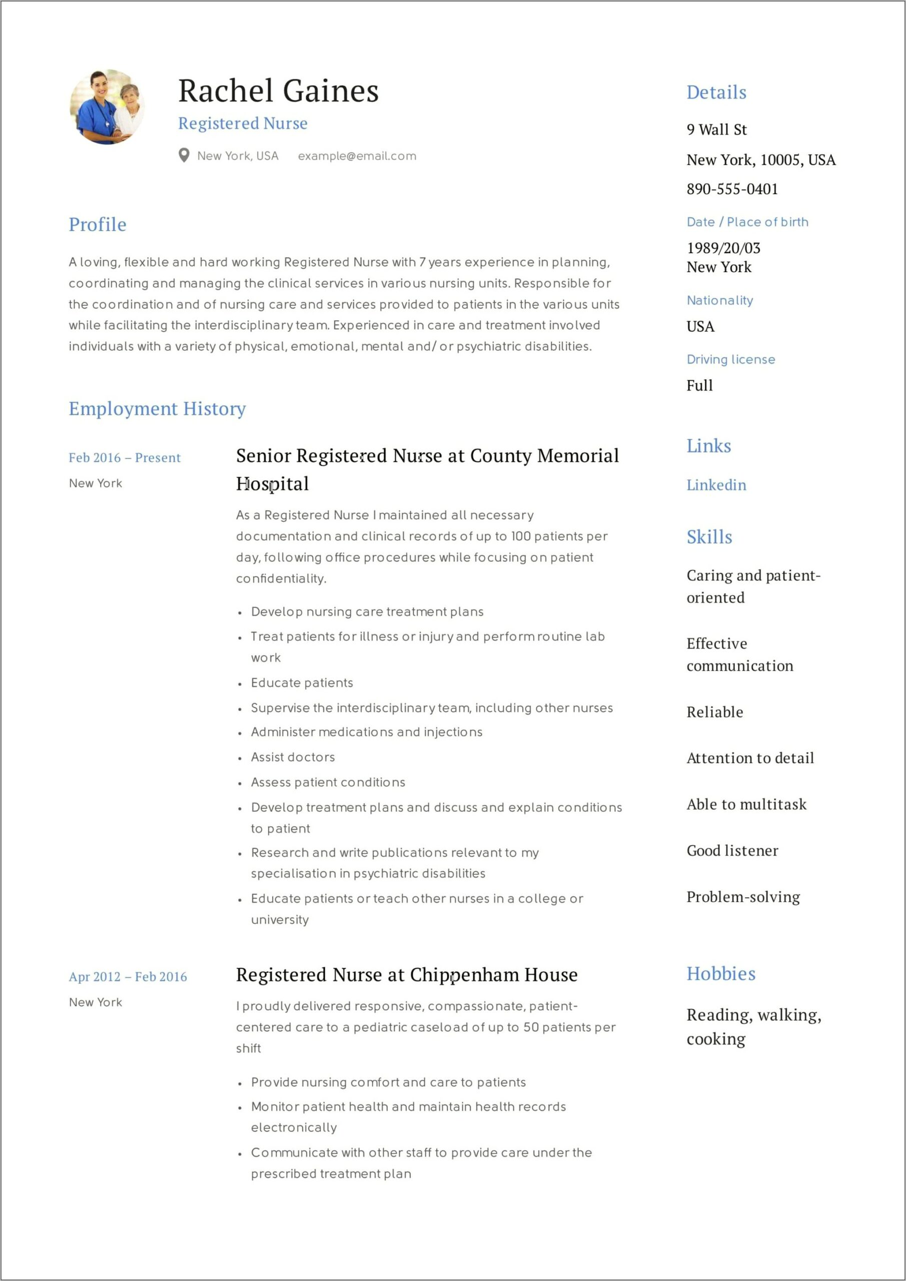 Hard Skills For Nursing Resume