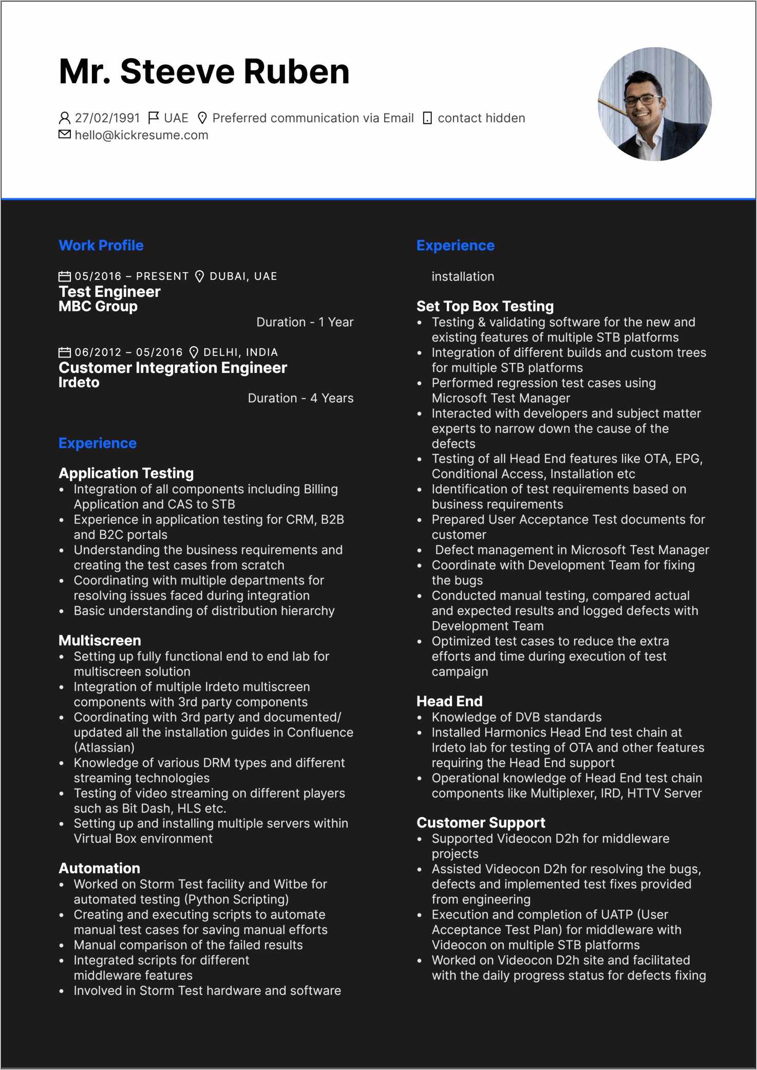 Hardware Test Engineer Resume Sample