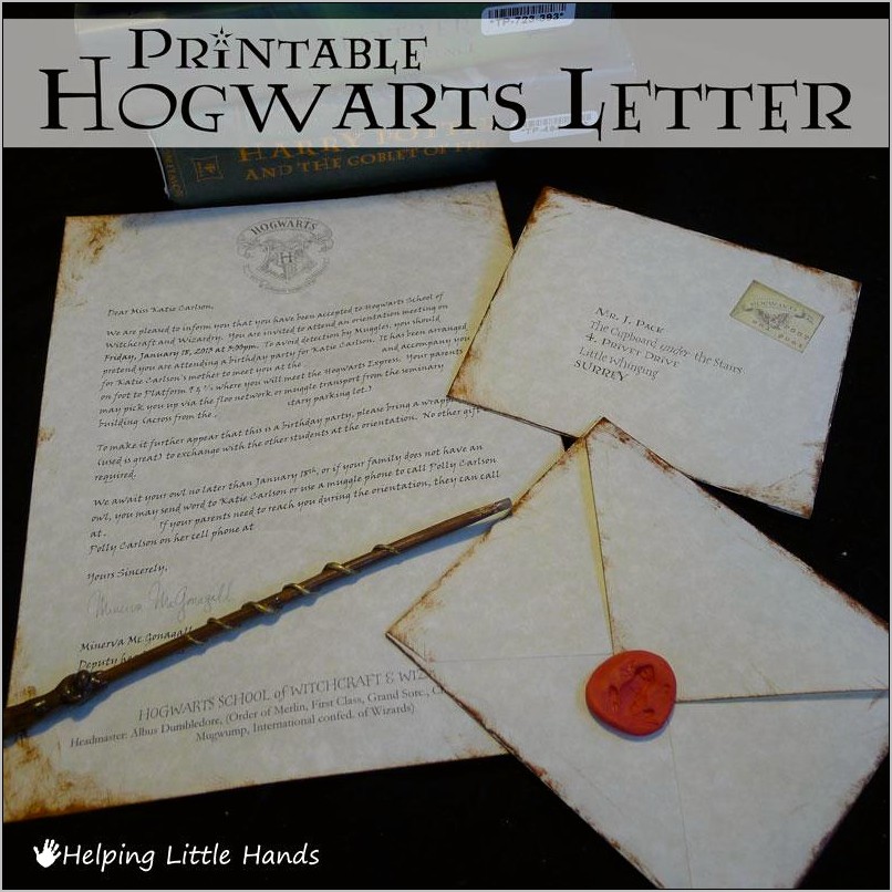 Harry Potter Acceptance Letter Template Download