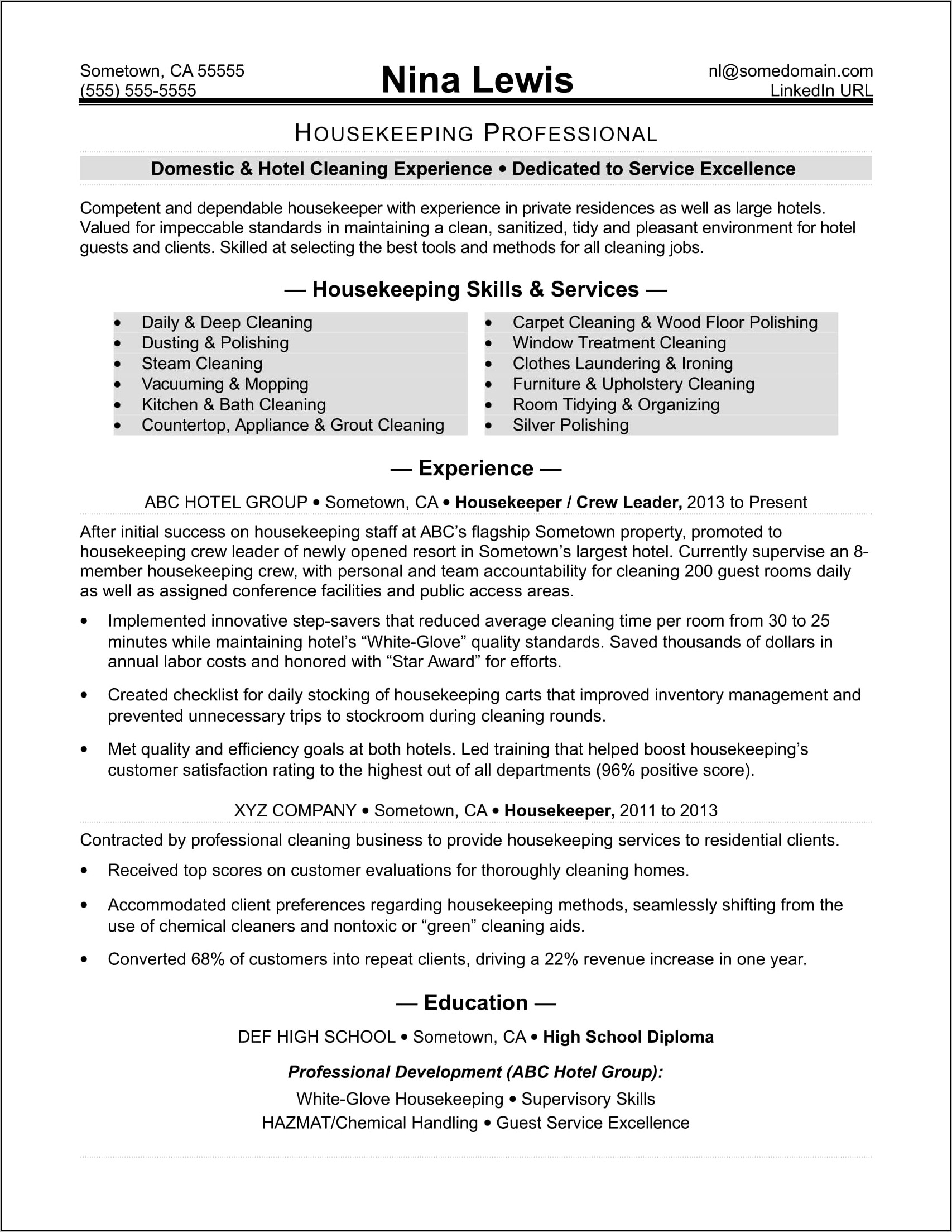 Headline On A Resume Examples