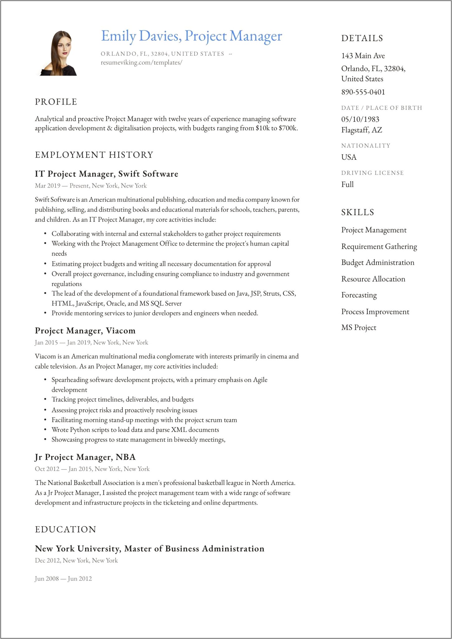 Healthcare Project Manager Resume Pdf