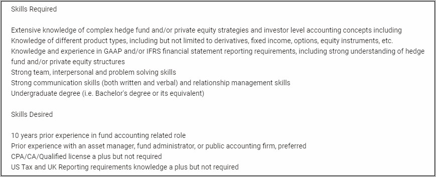 Hedge Fund Analyst Resume Example