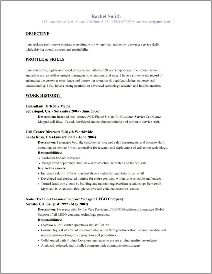 Help Desk Job Objective Resume